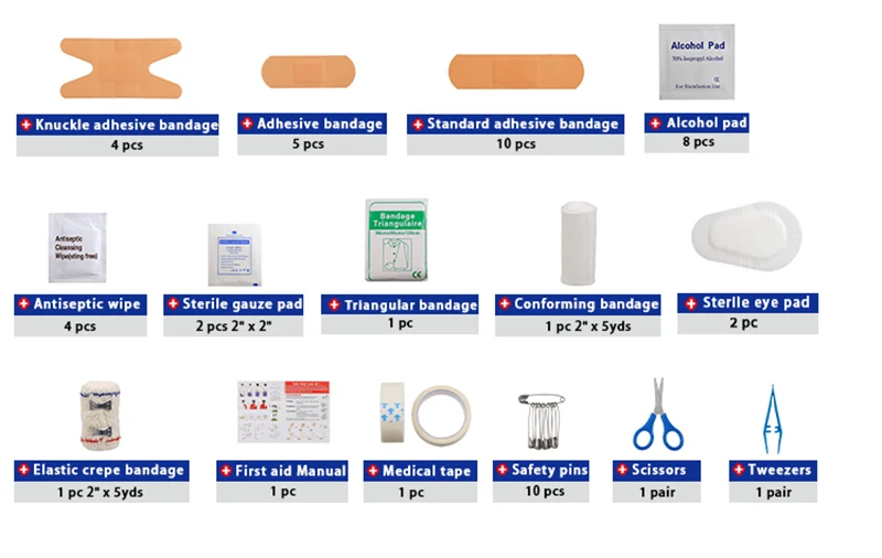 Red Tri-Fold First Aid Kit